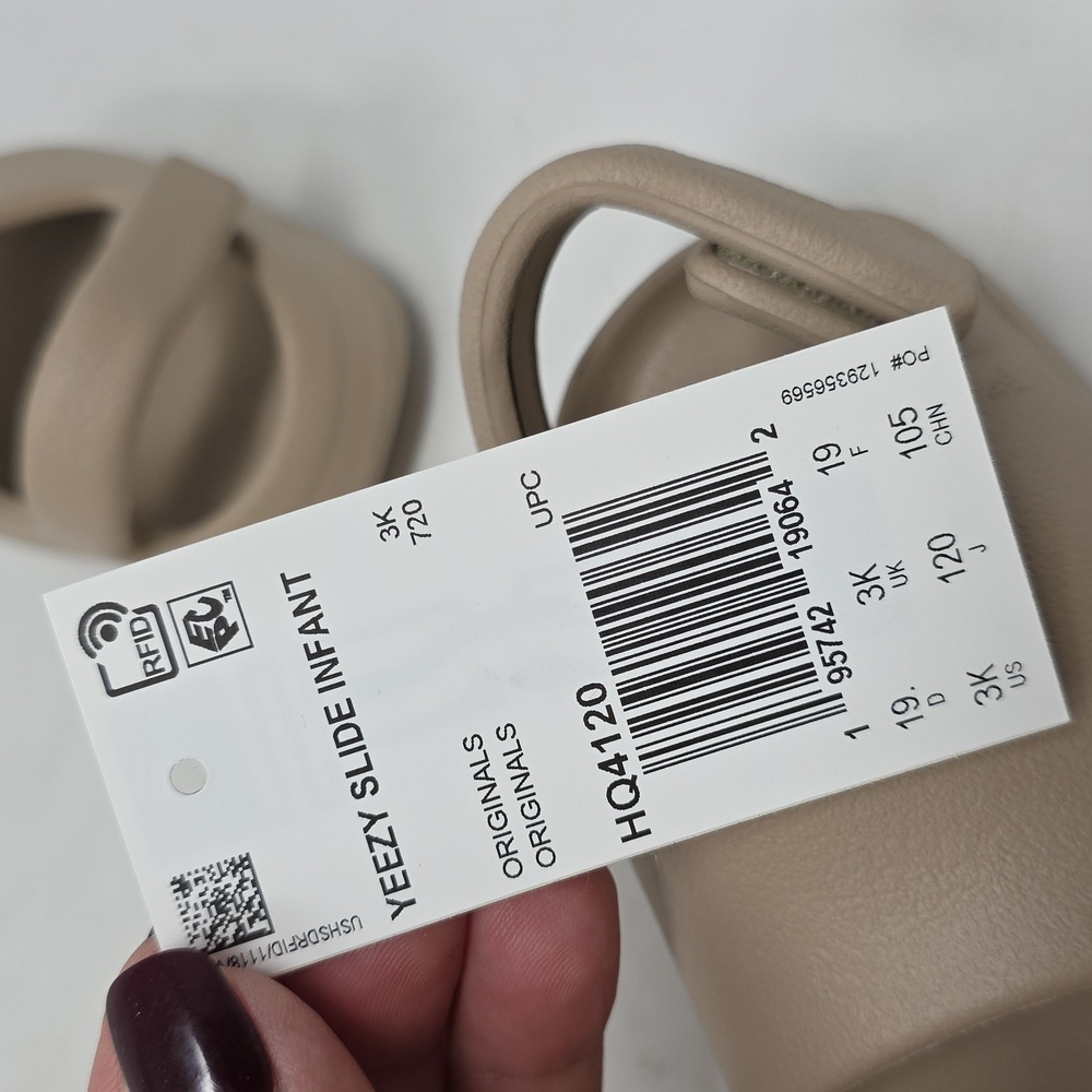 Yeezy Slide Infant Pure Tan Sandals Size 3K - Picture 5 of 6